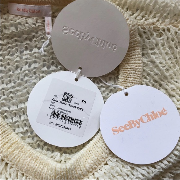 See By Chloe Cream Lace Sweater XS NWT - Picture 3 of 6